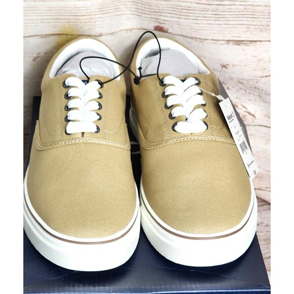 M Chaps Taupe Canvas Lace-Up Low Cut Dress/Casual Shoes – Size 10 Comfortable - Picture 3 of 11